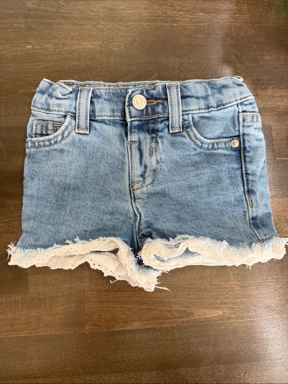 Cat & Jack Light Blue Denim Shorts with White Trim
